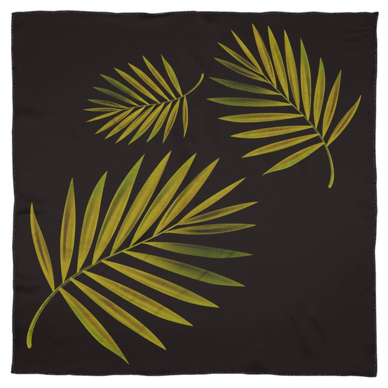 Doroteo Design Palm Leaves Collection Silk Shawl Chiffon Foulard Scarf