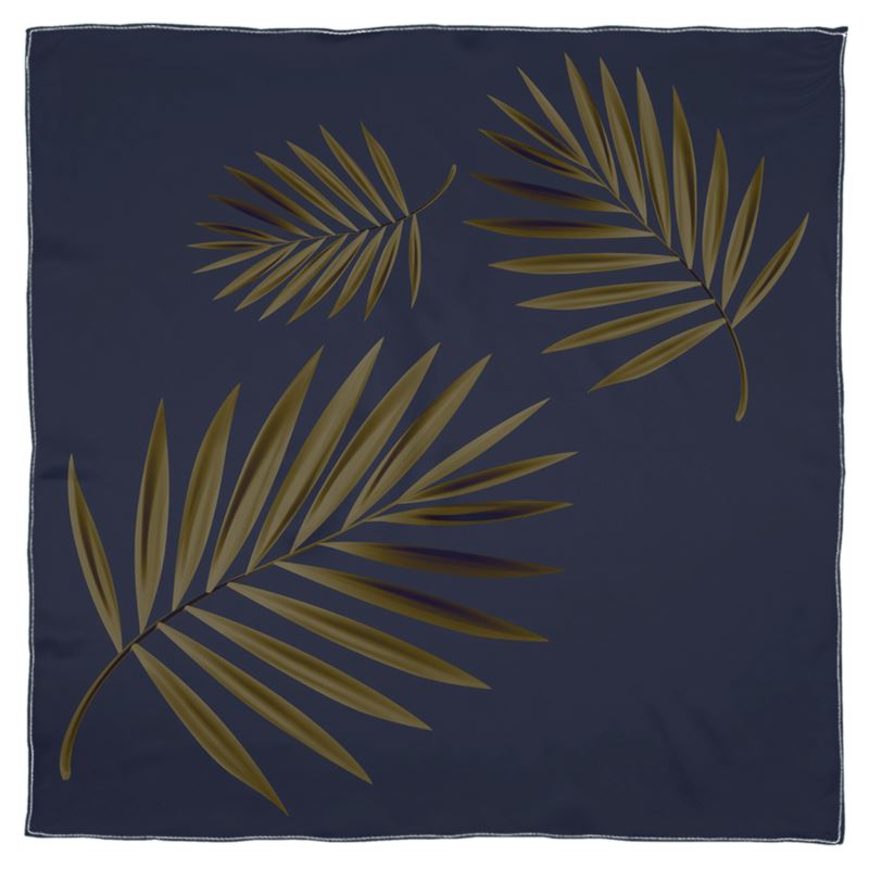 Doroteo Design Palm Leaves Collection Silk Shawl Chiffon Foulard Scarf