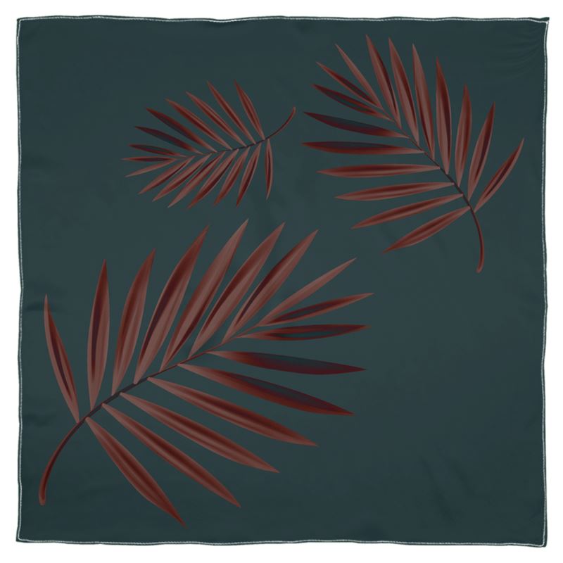 Doroteo Design Palm Leaves Collection Silk Shawl Chiffon Foulard Scarf