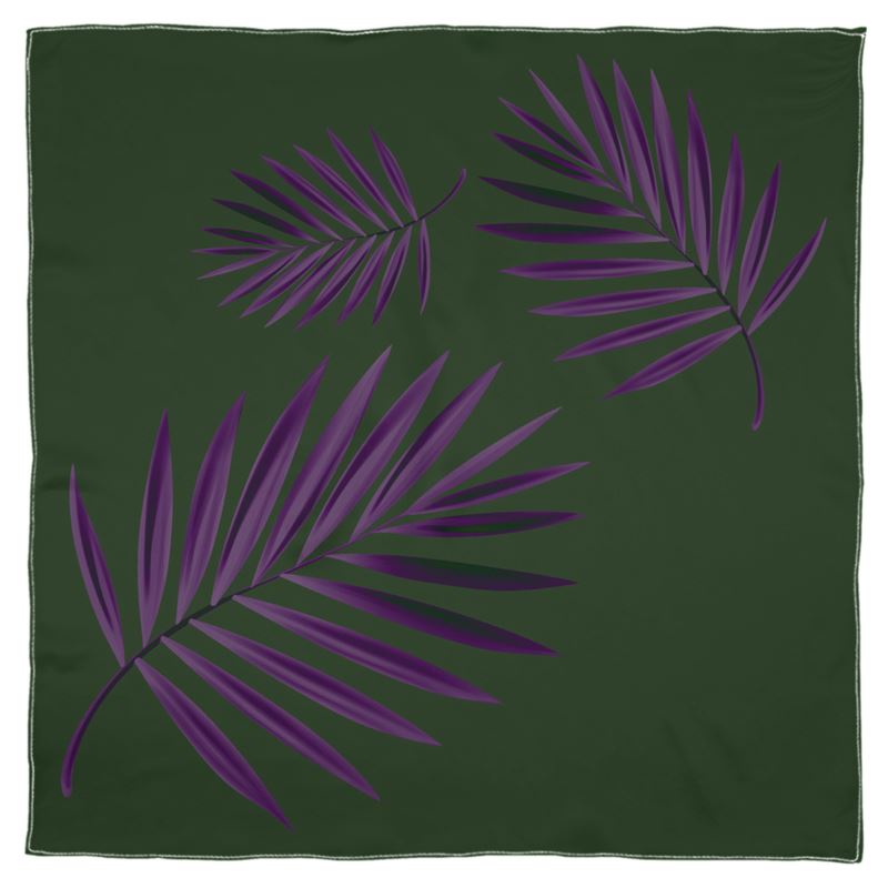 Doroteo Design Palm Leaves Collection Silk Shawl Chiffon Foulard Scarf