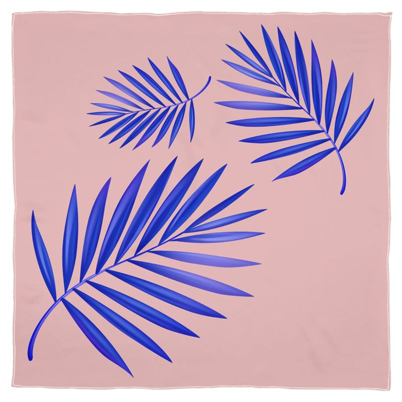 Doroteo Design Palm Leaves Collection Silk Shawl Chiffon Foulard Scarf