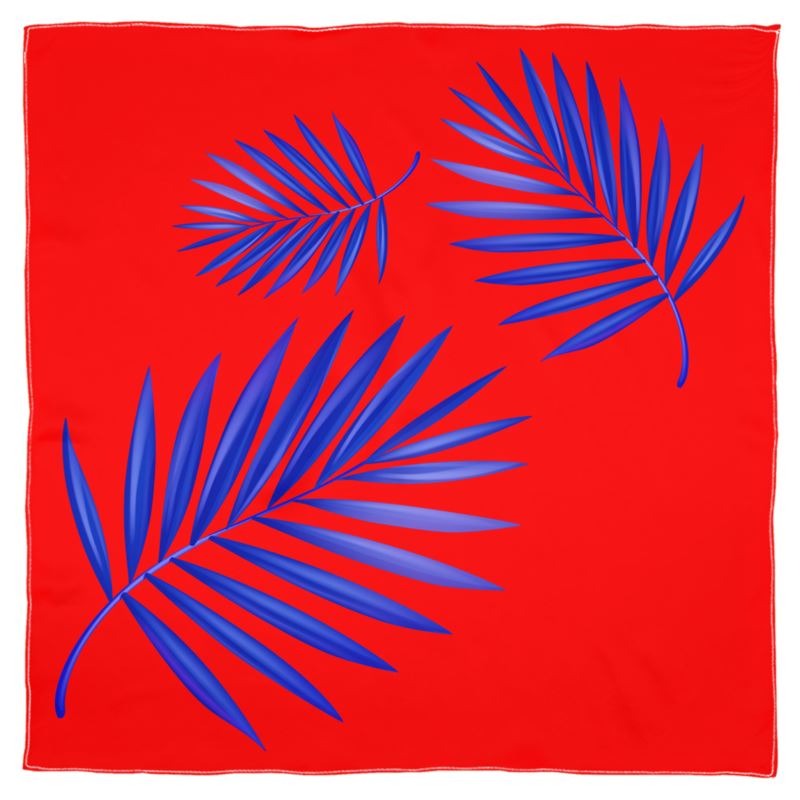 Doroteo Design Palm Leaves Collection Silk Shawl Chiffon Foulard Scarf