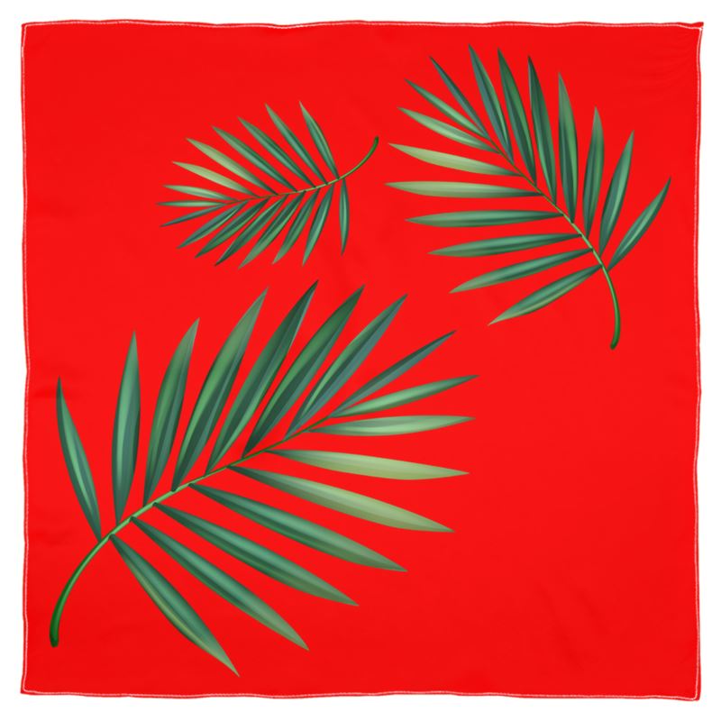 Doroteo Design Palm Leaves Collection Silk Shawl Chiffon Foulard Scarf