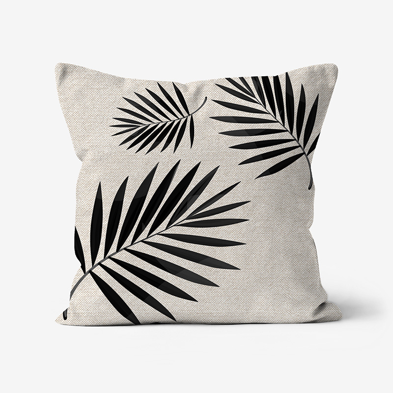 Doroteo Design Luxury Cushion Silk Pillow Throw Tropical Palm Leaves