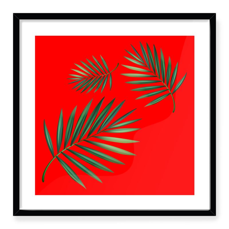 Doroteo Design Tropical Leaves Collection Home Decor Wall Art Print Frame