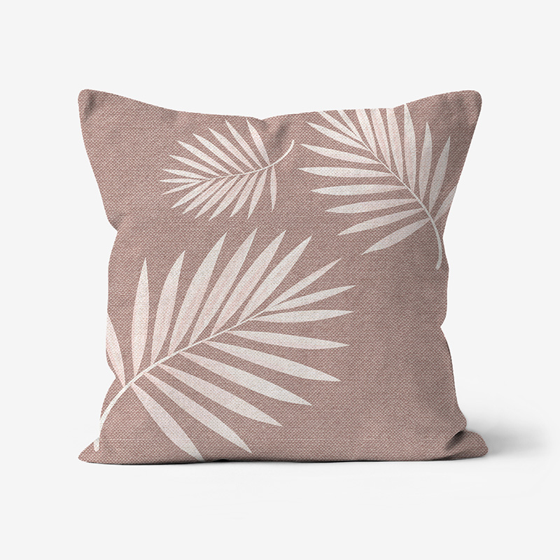 Doroteo Design Luxury Cushion Silk Pillow Throw Tropical Palm Leaves