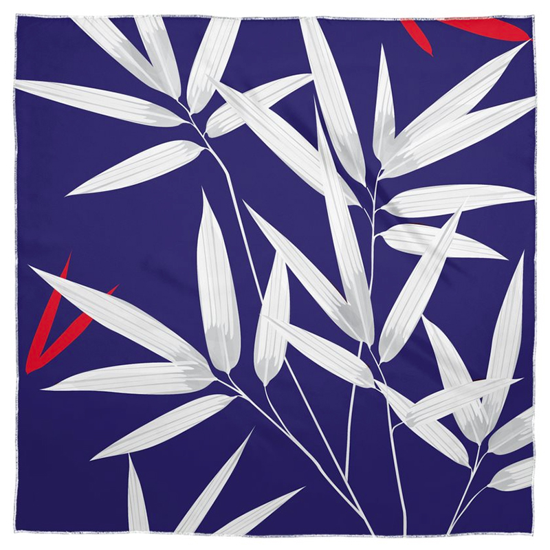 Doroteo Design Luxury Bamboo Leaves Collection Shawl Scarf Silk Satin Muslin Chiffon Contrado