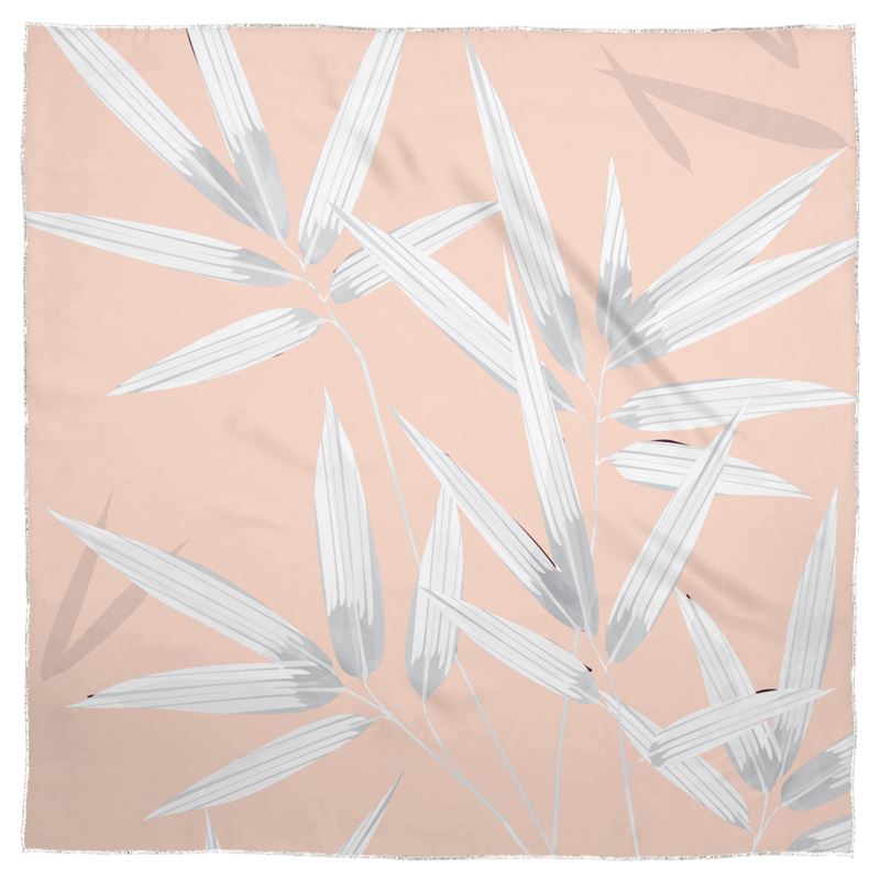 Doroteo Design Luxury Bamboo Leaves Collection Shawl Scarf Silk Satin Muslin Chiffon Contrado