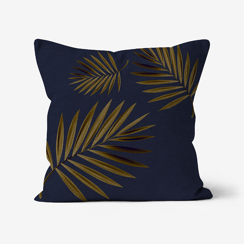 Doroteo Design Luxury Cushion Silk Pillow Throw Tropical Palm Leaves