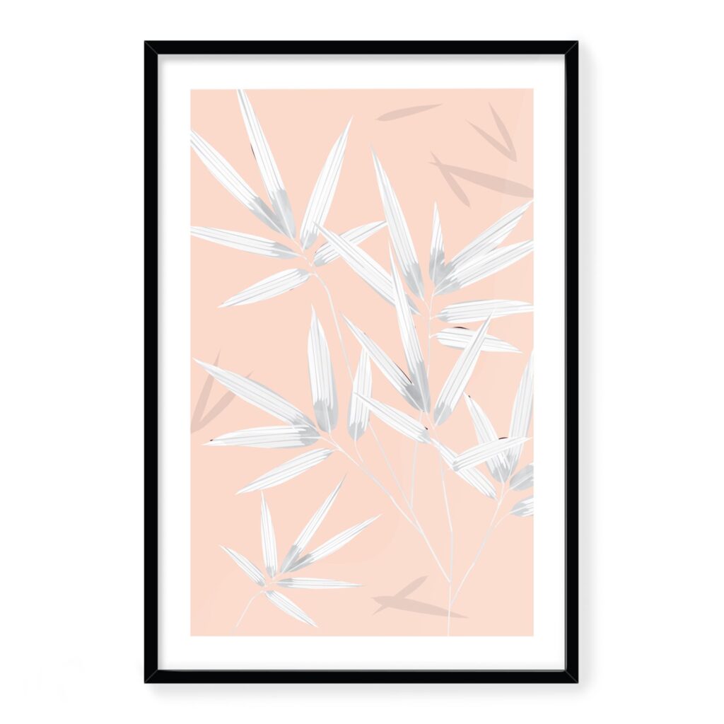 Doroteo Design Bamboo Leaves Collection Home Decor Wall Art Print Frame