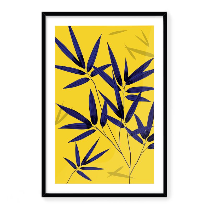 Doroteo Design Bamboo Leaves Collection Home Decor Wall Art Print Frame
