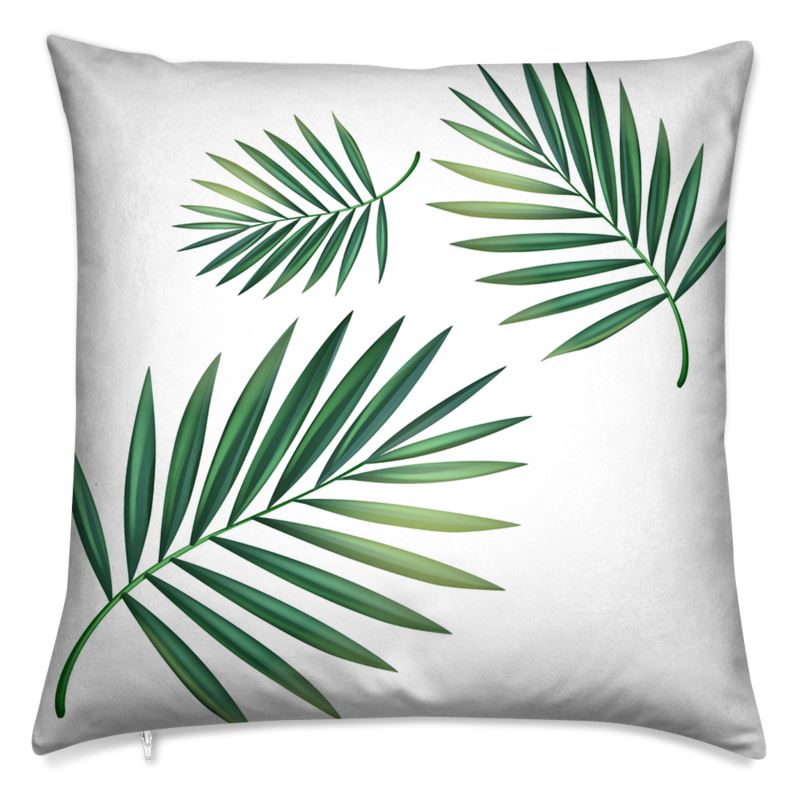 Doroteo Design Luxury Cushion Silk Pillow Throw Tropical Palm Leaves