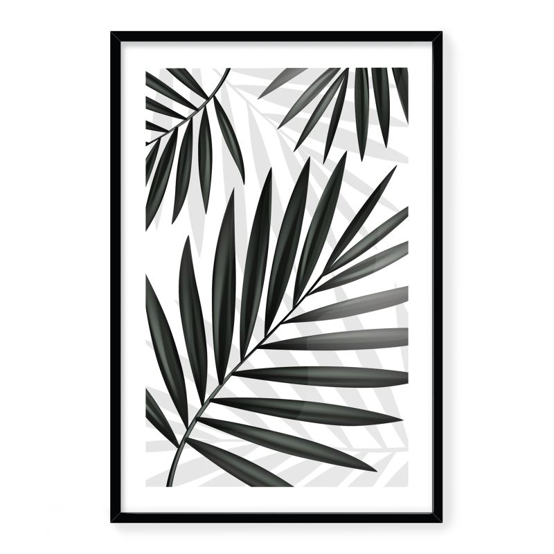 Doroteo Design Tropical Leaves Collection Home Decor Wall Art Print Frame