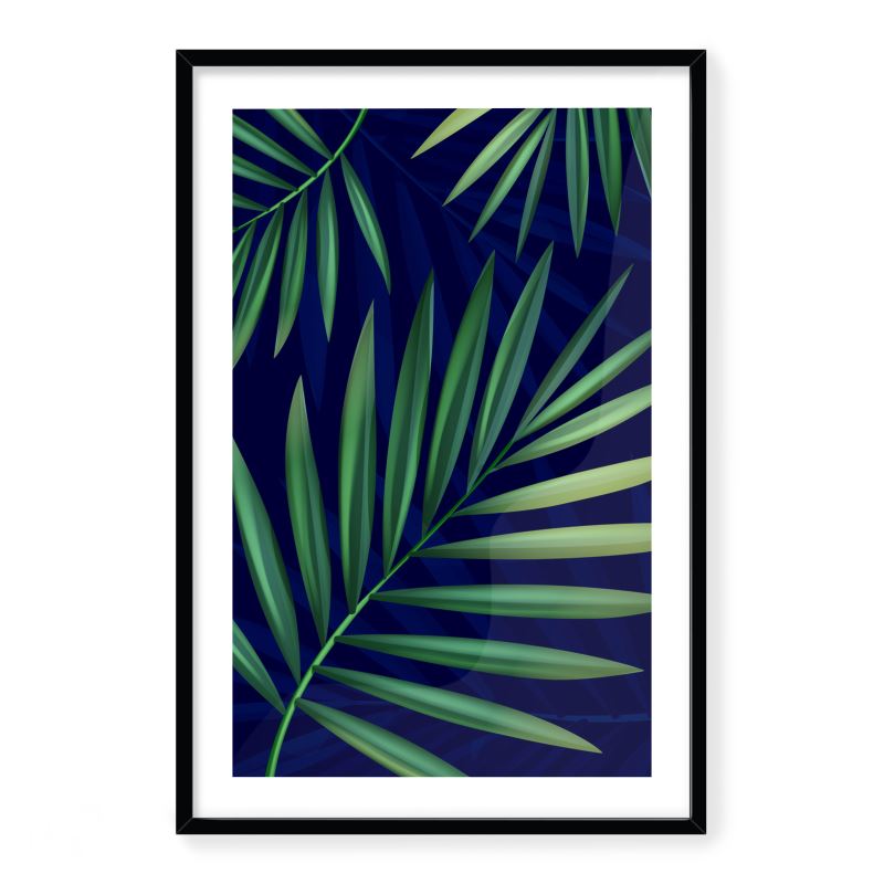 Doroteo Design Tropical Leaves Collection Home Decor Wall Art Print Frame
