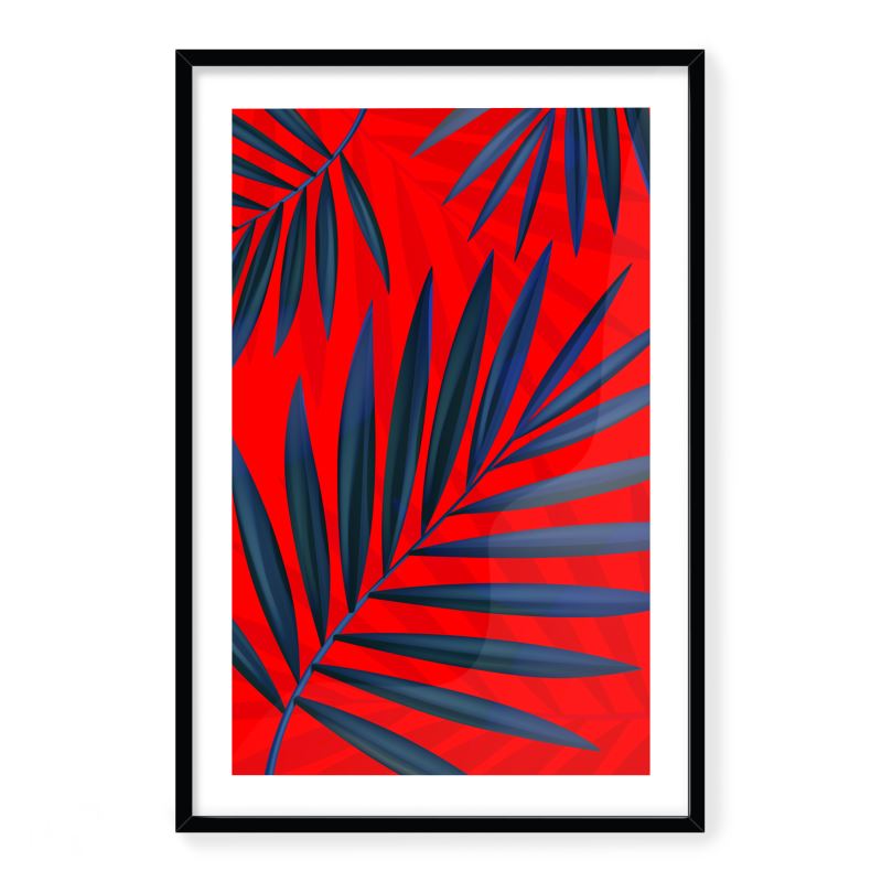 Doroteo Design Tropical Leaves Collection Home Decor Wall Art Print Frame