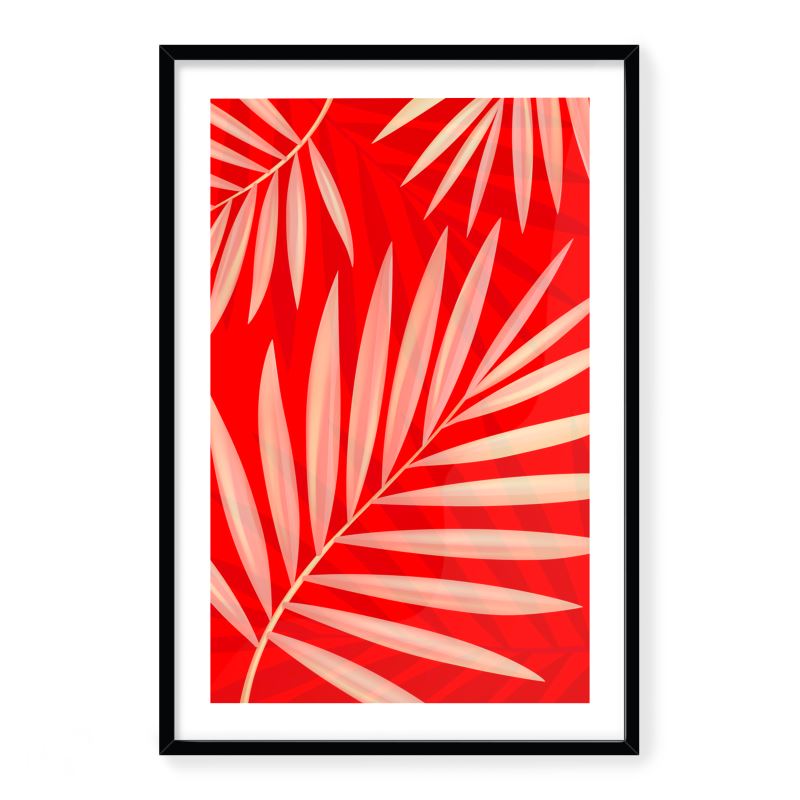 Doroteo Design Tropical Leaves Collection Home Decor Wall Art Print Frame