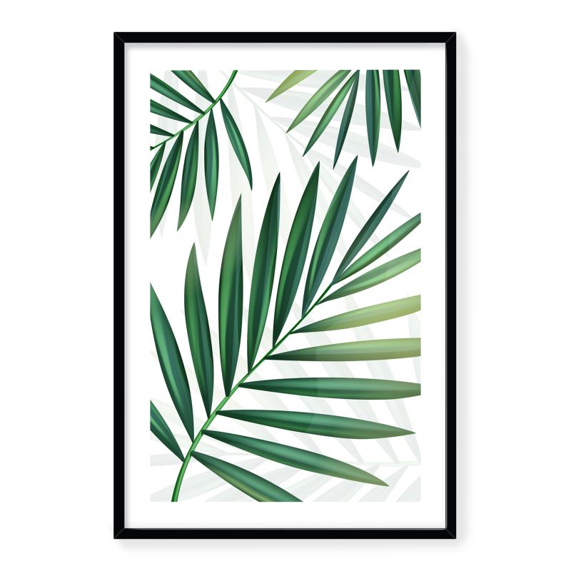 Doroteo Design Tropical Leaves Collection Home Decor Wall Art Print Frame