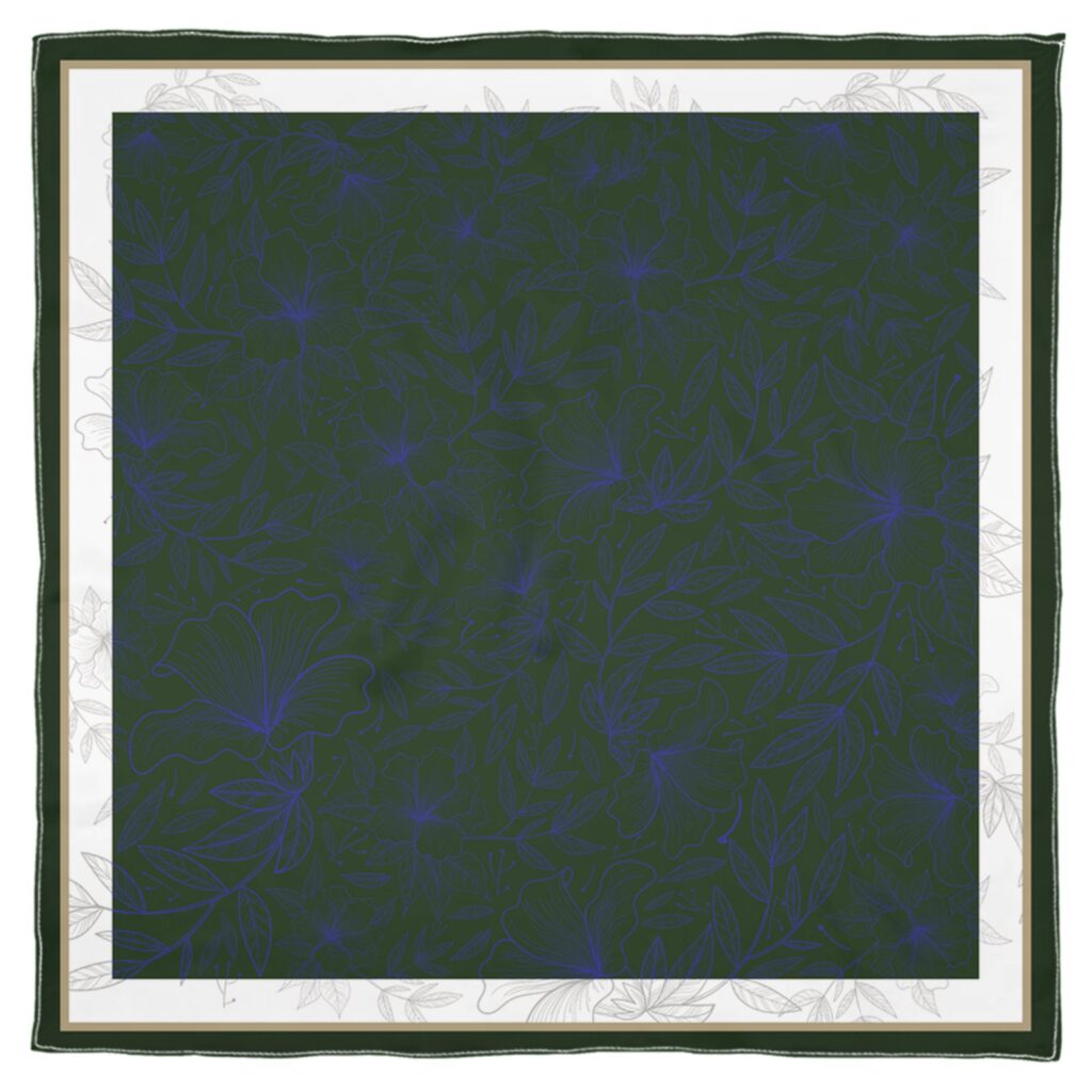 Hand Drawn Floral Pattern Collection Silk Shawl Scarf Chiffon