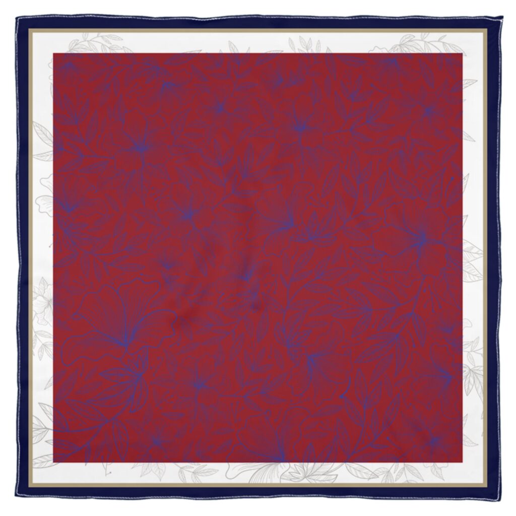 Hand Drawn Floral Pattern Collection Silk Shawl Scarf Chiffon