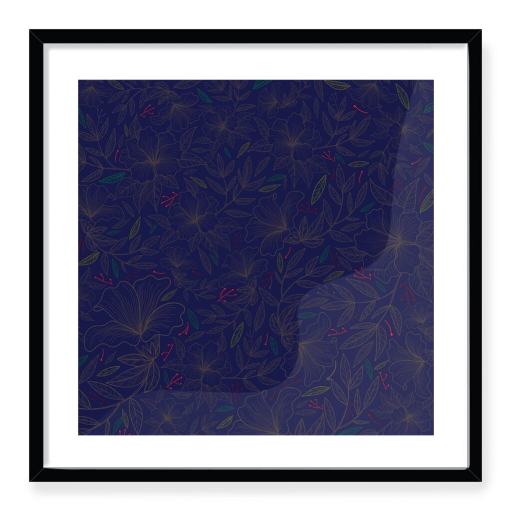 Doroteo Design Hand Drawn Floral Pattern Collection Home Decor Wall Art Print Frame