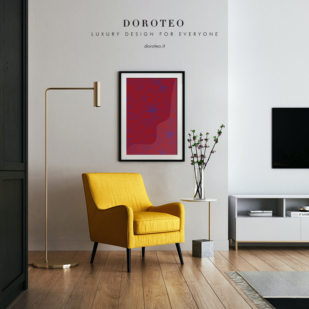 Doroteo Design Hand Drawn Floral Pattern Collection Home Decor Wall Art Print Frame