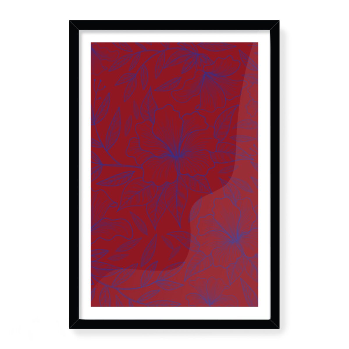 Doroteo Design Hand Drawn Floral Pattern Collection Home Decor Wall Art Print Frame