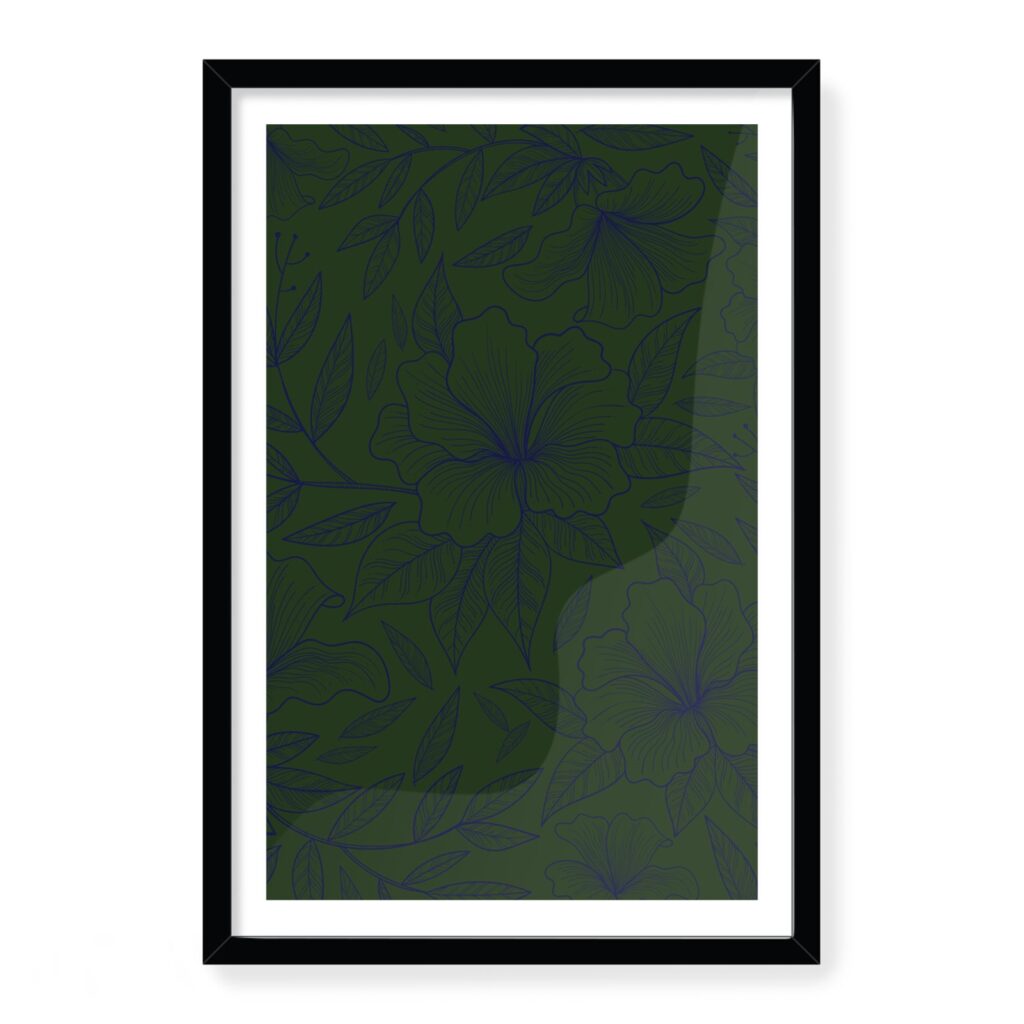 Doroteo Design Hand Drawn Floral Pattern Collection Home Decor Wall Art Print Frame